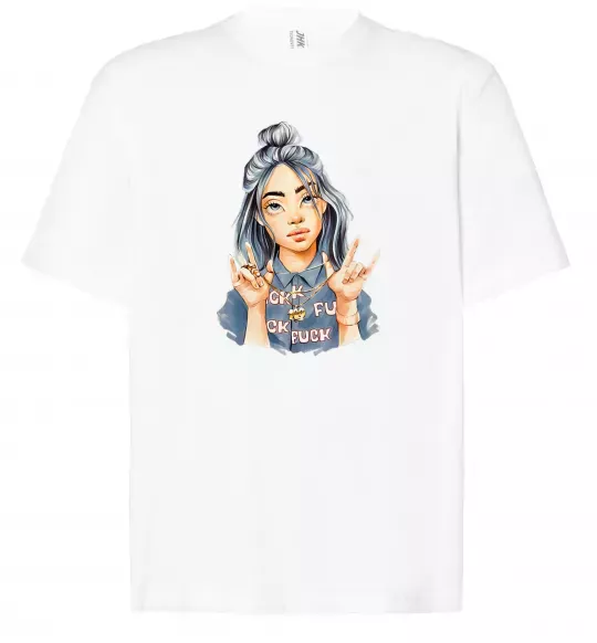 Футболка Оверсайз Біллі Айліш фарби Белый фото