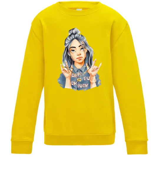 Детский Свитшот Біллі Айліш фарби Солнечно желтый фото