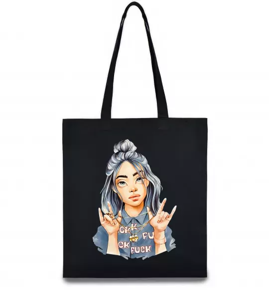 Еко-сумка Біллі Айліш фарби Чорний фото