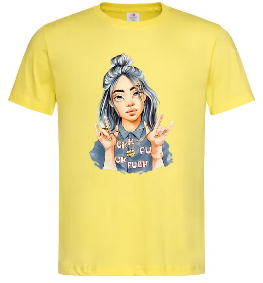 Мужская футболка Біллі Айліш фарби Лимонный фото