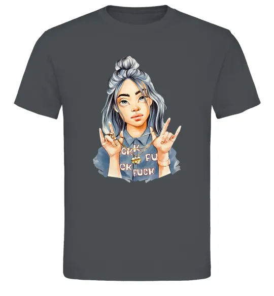 Мужская футболка Біллі Айліш фарби Графит фото