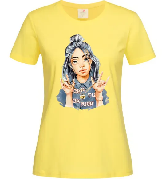 Женская футболка Біллі Айліш фарби Лимонный фото