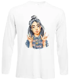 Лонгслив Billie Eilish red Белый фото Лонгслив Billie Eilish red Белый фото