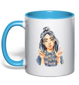 Чашка с цветной ручкой Біллі Айліш фарби Чашка с цветной ручкой Біллі Айліш фарби