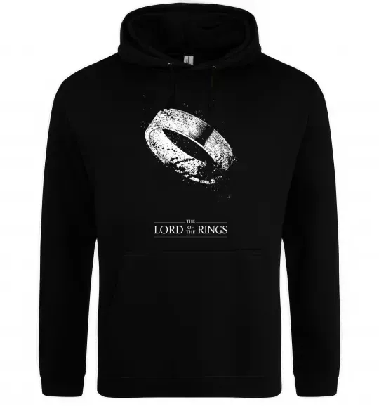 Мужская толстовка (худи) The king of the rings Черный фото