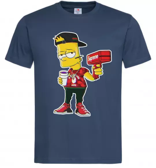 Чоловіча футболка Supreme Bart Темно-синій фото
