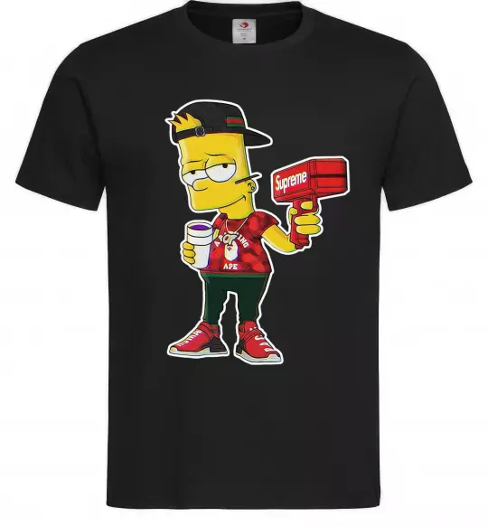 Чоловіча футболка Supreme Bart Чорний фото