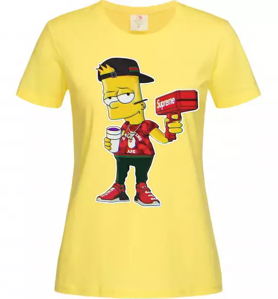 Женская футболка Supreme Bart Лимонный фото
