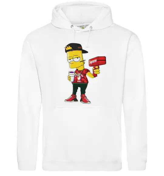 Мужская толстовка (худи) Supreme Bart Белый фото
