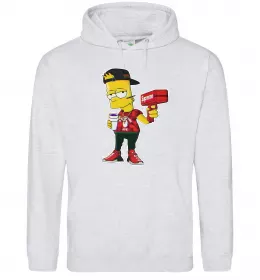 Мужская толстовка (худи) Supreme Bart Серый меланж фото