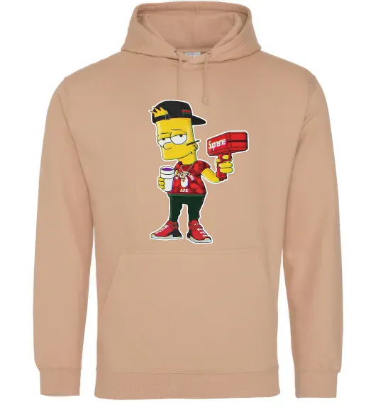Мужская толстовка (худи) Supreme Bart Песочный фото