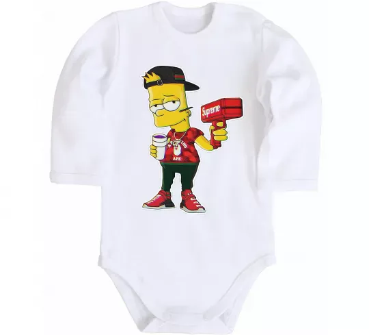 Детский боди Supreme Bart Белый фото