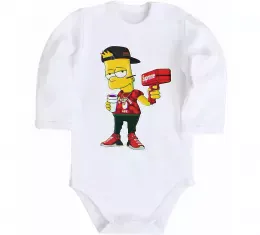 Детский боди Ліса та Барт Белый фото