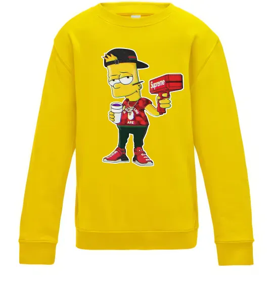 Детский Свитшот Supreme Bart Солнечно желтый фото