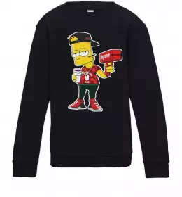 Детский Свитшот Supreme Bart Черный фото