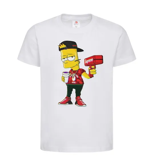 Детская футболка Supreme Bart Белый фото