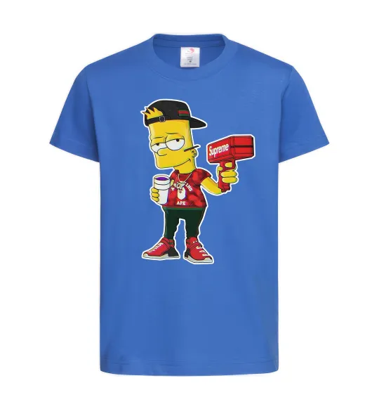 Детская футболка Supreme Bart Ярко-синий фото