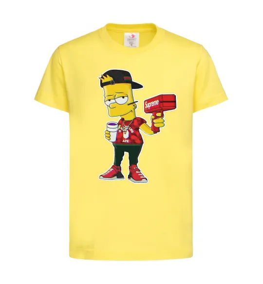 Детская футболка Supreme Bart Лимонный фото