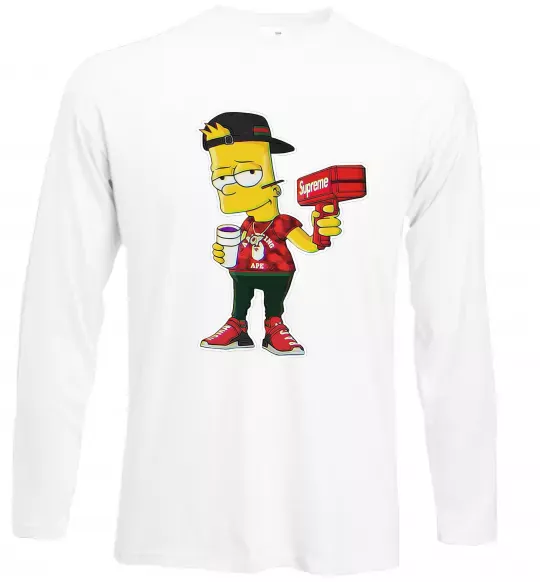 Лонгслив Supreme Bart Белый фото