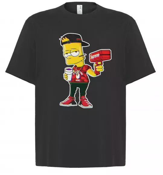 Футболка Оверсайз Supreme Bart Черный фото