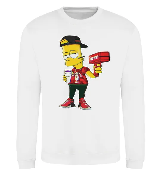 Світшот Supreme Bart Білий фото