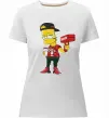 Женская премиум футболка Supreme Bart Белый фото