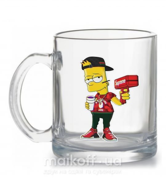 Чашка скляна Supreme Bart Прозорий фото