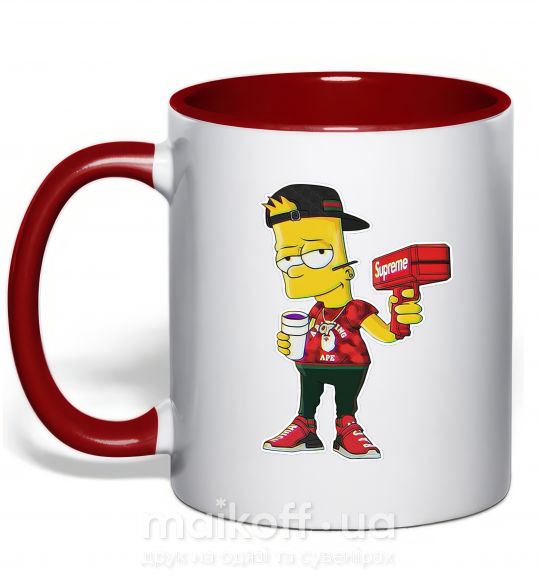 Чашка с цветной ручкой Supreme Bart Красный фото