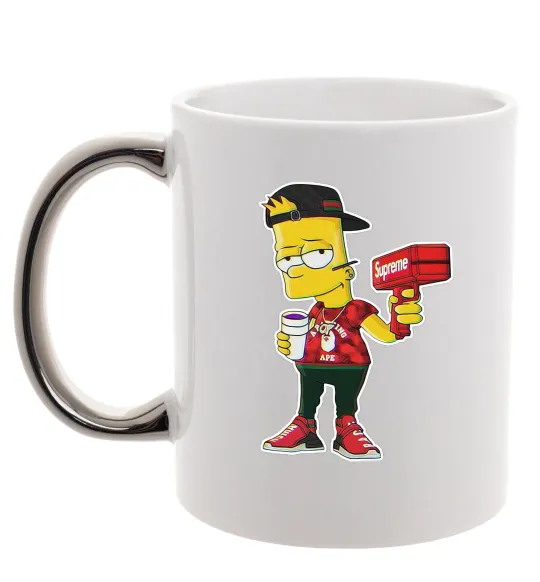 Чашка с цветной ручкой Supreme Bart Серебро фото
