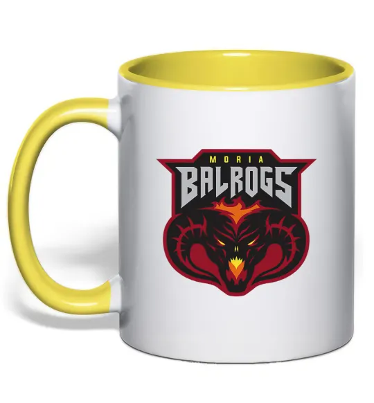 Чашка с цветной ручкой Moria Balrogs Лимонный фото