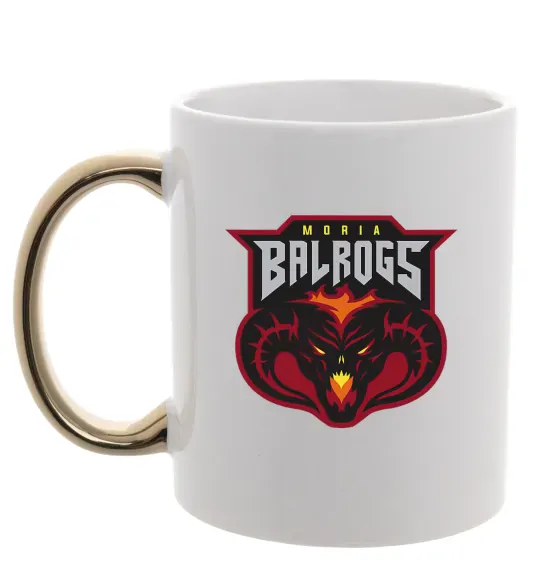 Чашка з кольоровою ручкою Moria Balrogs Золото фото