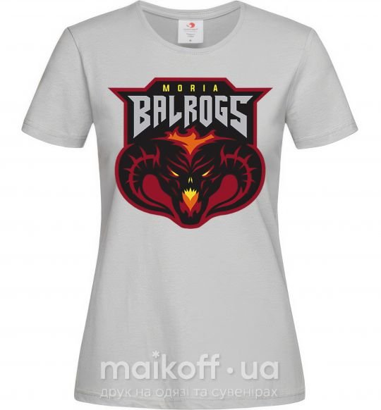 Женская футболка Moria Balrogs Серый фото