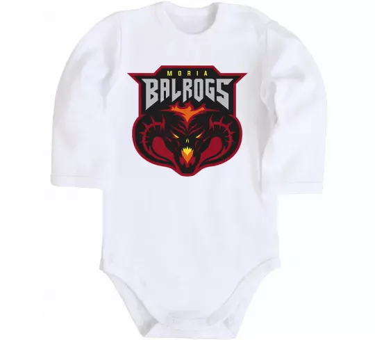 Детский боди Moria Balrogs Белый фото