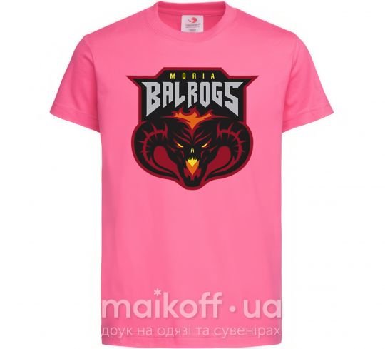 Дитяча футболка Moria Balrogs Яскраво-рожевий фото