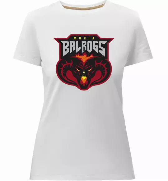 Жіноча преміум футболка Moria Balrogs Білий фото