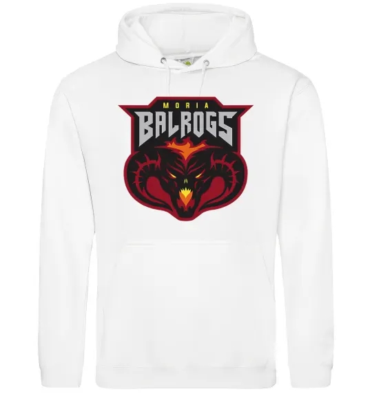 Чоловіча толстовка (худі) Moria Balrogs Білий фото