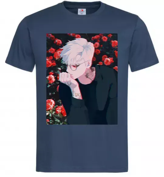 Чоловіча футболка Anime boy Темно-синій фото
