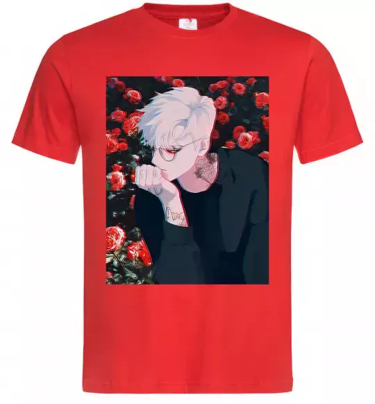 Чоловіча футболка Anime boy Червоний фото