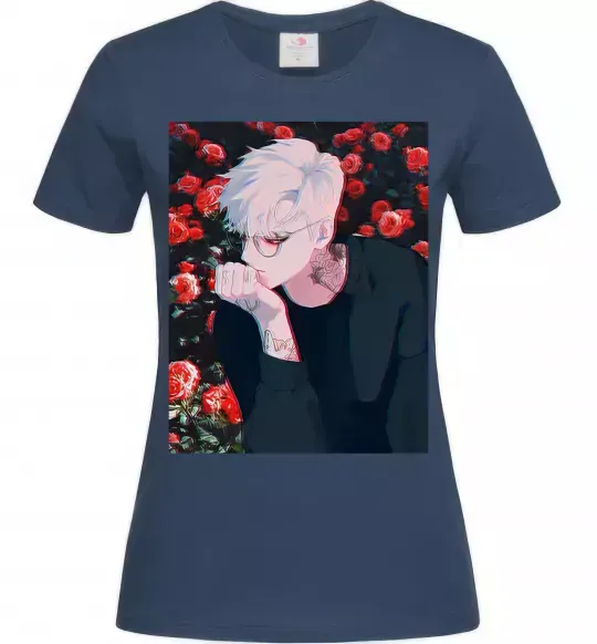 Женская футболка Anime boy Темно-синий фото