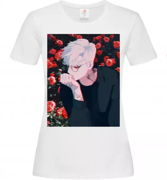 Женская футболка Anime boy Белый фото
