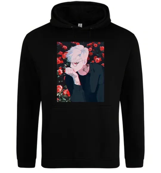 Мужская толстовка (худи) Anime boy Черный фото