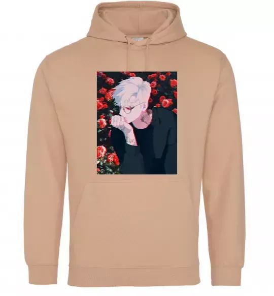 Мужская толстовка (худи) Anime boy Песочный фото