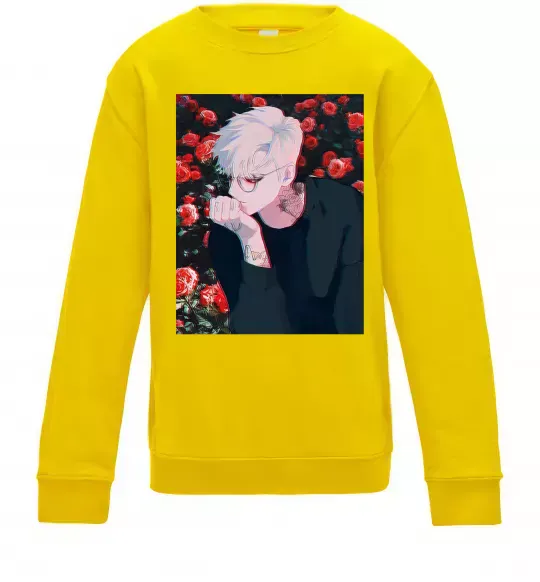 Детский Свитшот Anime boy Солнечно желтый фото
