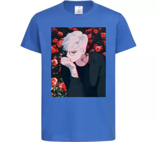 Дитяча футболка Anime boy Яскраво-синій фото