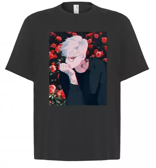 Футболка Оверсайз Anime boy Черный фото