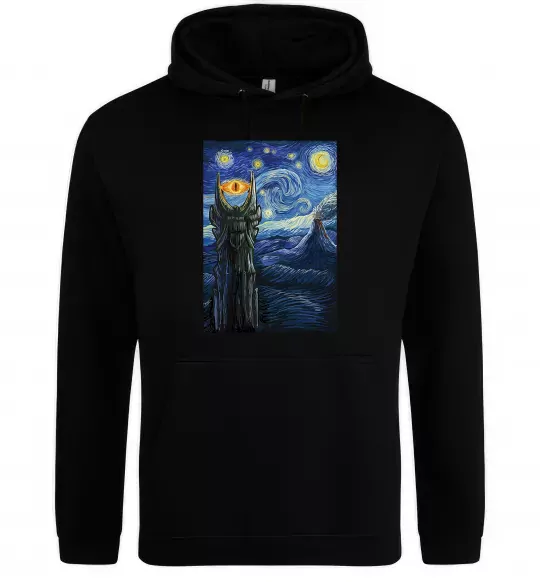 Женская толстовка (худи) Око Саурона Черный фото