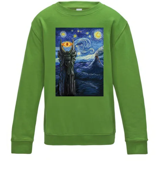 Детский Свитшот Око Саурона Лаймовый фото