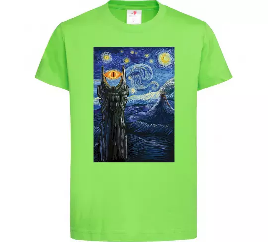 Дитяча футболка Око Саурона Лаймовий фото