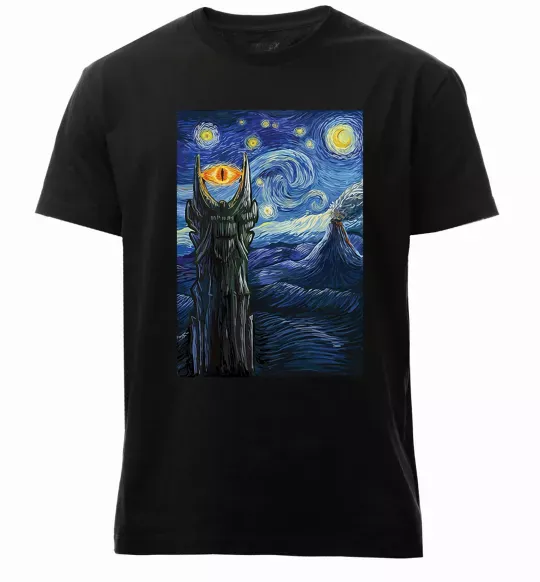 Чоловіча преміум футболка Око Саурона Чорний фото