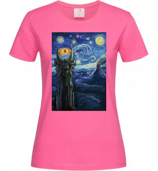 Женская футболка Око Саурона Ярко-розовый фото